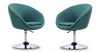 Hopper Modern Upholstered Swivel Lounge Chair in Teal - Set of 2 Accent Chair