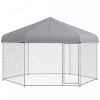 Pawhut Outdoor Dog Kennel Dog Run With Waterproof, Uv Resistant Cover For Medium And Large Sized Dog