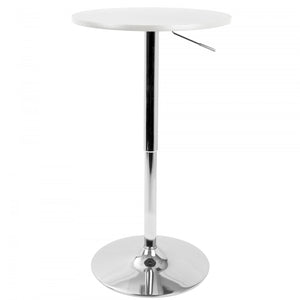 LumiSource Adjustable Contemporary Bar Dining Pub Table - White