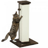 Pawhut 32\" Tall Cat Scratching Post For Indoor Cats And Kittens, Vertical Claw Scratcher, Sisal Cat Scratcher With Hanging Ball And Soft Plush, Brown