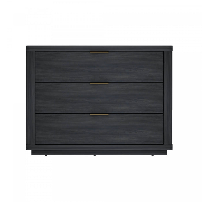 Evelyn Modern 32\" Nightstand in Charcoal Gray (3-Drawer)