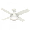 Dempsey Low Profile Ceiling Fan with Light Fixture - White