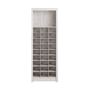 Rustic Ridge Farmhouse Shoe Storage Cabinet - Washed White