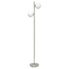 Liam Modern 2 Light Floor Lamp, Brushed Nickel, 66\"H