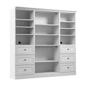 Bestar Versatile 86 W Closet Organizer with Drawers - White