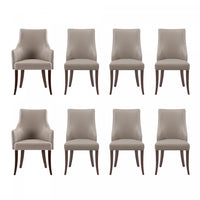 Connie Modern 8-Piece Dining Chair Set in Taupe 