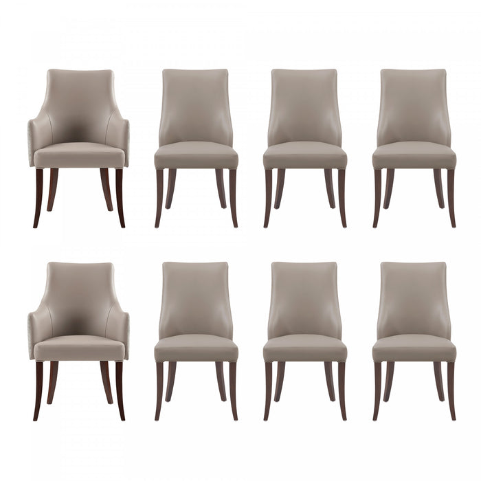 Connie Modern 8-Piece Dining Chair Set in Taupe