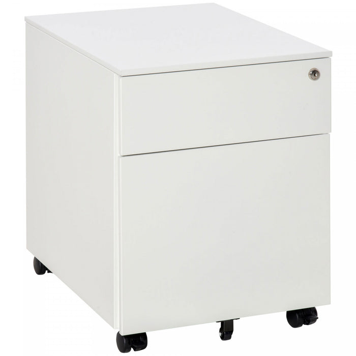 Vinsetto 2 Drawers File Cabinet On Wheels Lockable For Home Office