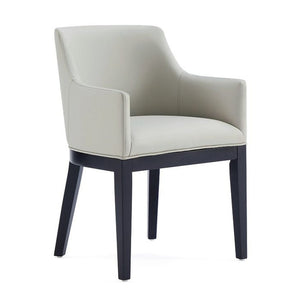 Manhattan Comfort Gansevoort Modern Faux Leather Dining Chair - Stone Grey