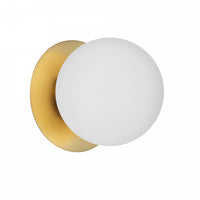 Dainolite Burlat 1 Light Wall Sconce Aged Brass White Glass Lamp