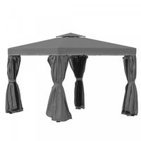 Outsunny 10' X 10' 2-tier Patio Gazebo With Mesh Sidewalls, Dark Grey