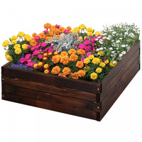 Outsunny Raised Garden Bed Elevated Wooden Planter Box For Backyard, Patio To Grow Vegetables, Herbs
