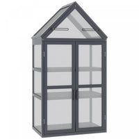 Outsunny Wooden Cold Frame Greenhouse Garden Portable Raised Planter Protection With 3 Tier Shelves,