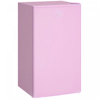 HOMCOM Mini Fridge with Freezer Thermostat Reversible Door, Pink