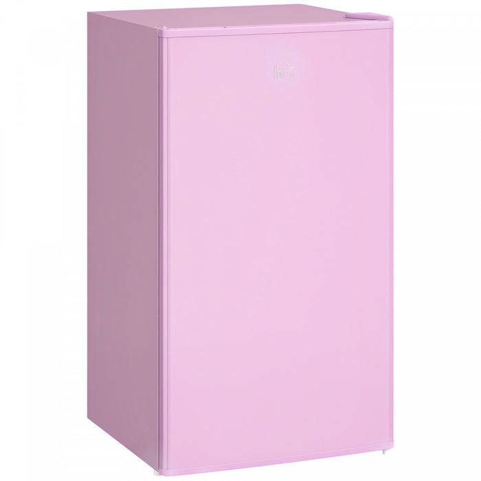 HOMCOM Mini Fridge with Freezer Thermostat Reversible Door, Pink