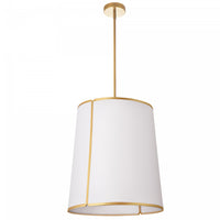 Dainolite Notched Drum 3 Light Notched Pendant Gold Finish White Shade/Diffuser Lamp