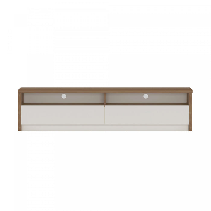 Duncan Contemporary Modern 70\" TV Stand in Maple and Off White