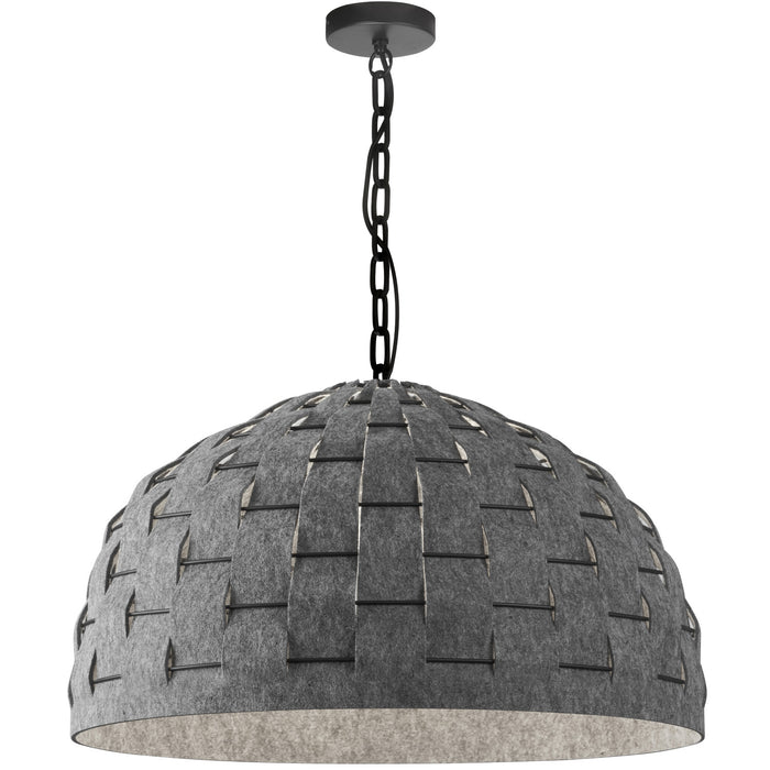 Dainolite Priscilla 1 Light Pendant Matte Black Grey Felt Shade Lamp