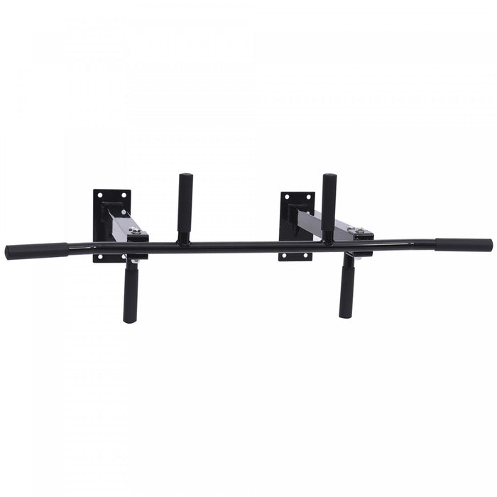 Soozier Ceiling Mounted Pull Up Bar Wall Mount Chin Up Bar Upper Body Strength Training Station Home Gym Black