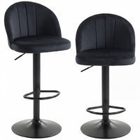 HOMCOM Bar Stools Set of 2, Swivel Counter Height Barstools, Black