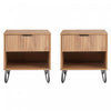 Dumbo Modern 20\" Fluted Nightstand in Golden Brown (1-Drawer) - Set of 2