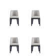 Gansevoort Modern Wood Vegan Leather Dining Chair in Light Gray - Set of 4