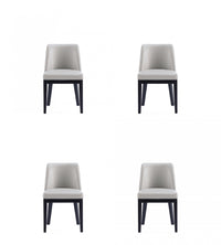Gansevoort Modern Wood Vegan Leather Dining Chair in Light Gray - Set of 4