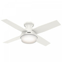 Dempsey Low Profile Ceiling Fan with Light Fixture - White