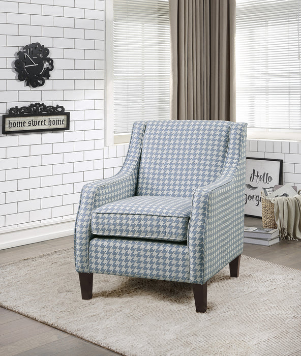 Beagle Accent Chair, Blue Pattern Fabric