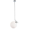 Dainolite Orion 1 Light Pendant Polished Chrome Finish White Glass Lamp
