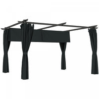 Outsunny 10' X 13' Outdoo Pergola With Retractable Canopy And Curtains