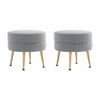 Bailey Mid-Century Modern Upholstered Accent Ottoman in Gray - Set of 2