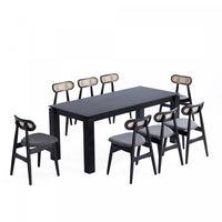 Paragon and Rockaway Modern Industry Chic 9-Piece Dining Set in Black and Gray Dining Room Set 