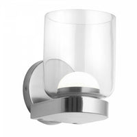 Dainolite Nadine LED Wall Sconce 10w Polished Chrome Clear Glass Lamp