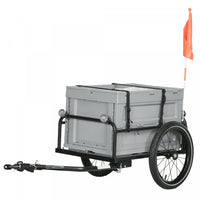 Aosom Bike Cargo Trailer, Bicycle Trailer Wagon Cart With Removable Storage Box, Quick Release 16