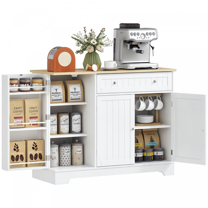 41\" Sideboard Buffet Cabinet with Storage Drawer, Adjustable Shelf, White