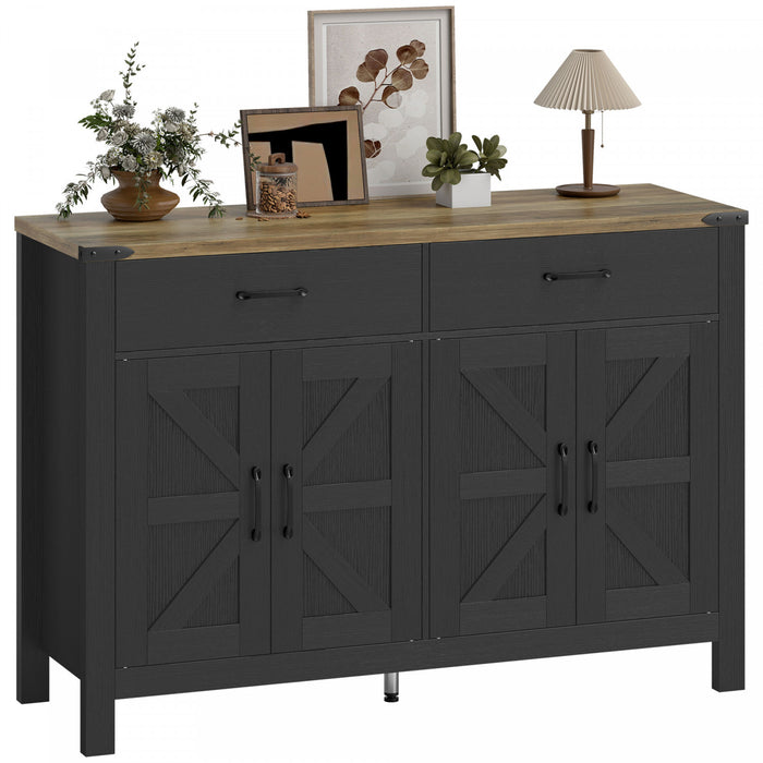 HOMCOM Sideboard Buffet Cabinet w/ Drawers and Shelves, Farmhouse Sideboard