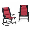 Outsunny 2pc Patio Foldable Rocking Chair Set, Red