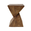 Zane 18\" MGO Geometric Twisted Accent Table, Unique Wood Grain Indoor Side Table, Natural