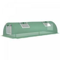 Outsunny Mini Greenhouse with Mesh Windows, Tunnel Growing Tent, Green