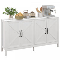 HOMCOM Storage Cabinet, Buffet Sideboard with Barn Door, Shelf, White