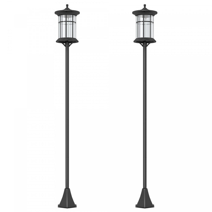Outsunny 72\" Solar Post Light, Ip44 Led Outdoor Street Light, 2 Pack