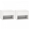HOMCOM Floating Nightstand Set of 2 with Drawer and Shelf, White
