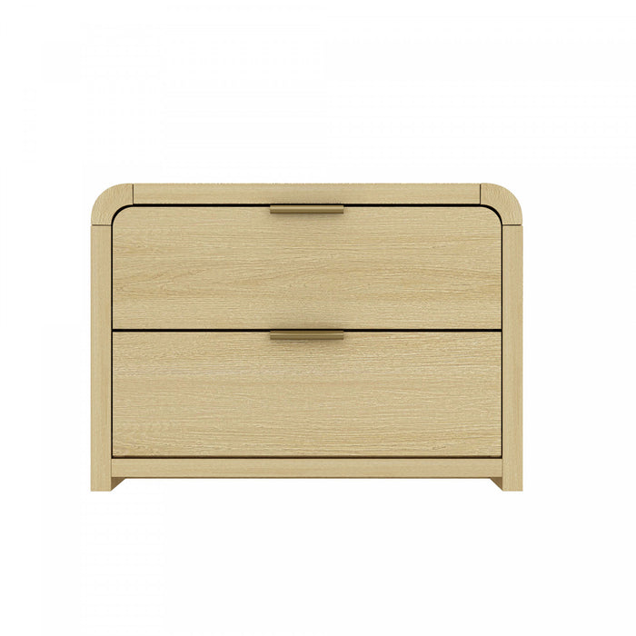 Grace Modern 28\" Nightstand in Natural Oak and Gold