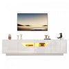 Lucas High-Gloss TV Stand with LED Lighting Storage,White | Lucas meuble TV brillant – meuble avec eclairage LED et rangement, blanc