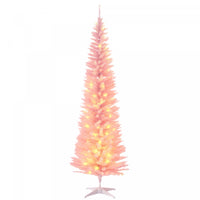 HOMCOM 7' Prelit Artificial Christmas Tree with Warm White LED Lights