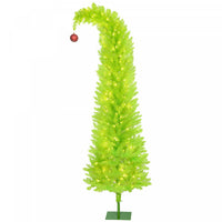 HOMCOM 7ft Prelit Artificial Christmas Tree, Curved Top Xmas Tree, Green