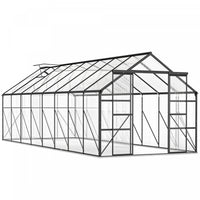 Outsunny Aluminum Greenhouse Polycarbonate Greenhouse with Rain Gutter