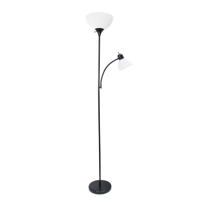 Ardelo Floor Lamp w/ Gooseneck Reading Light, Onyx, 71.5\"H
