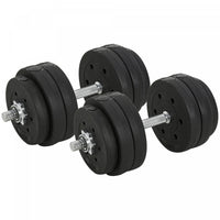 Soozier 2 x 33 lbs Adjustable Dumbbells Weight Set for Body Fitness, Black